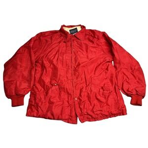 Vintage 70s Starter Jacket Coaches Size L Red Slender Seekers Patch